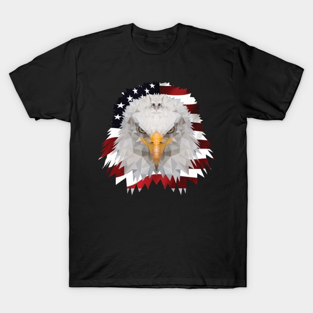 Low Poly Eagle Wild Animal USA T-Shirt by Gift Designs